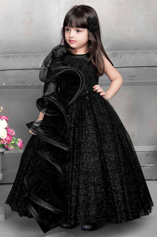 Buy Mini Stitch Multicolour Off Shoulder Princess Gown For Baby Girls online